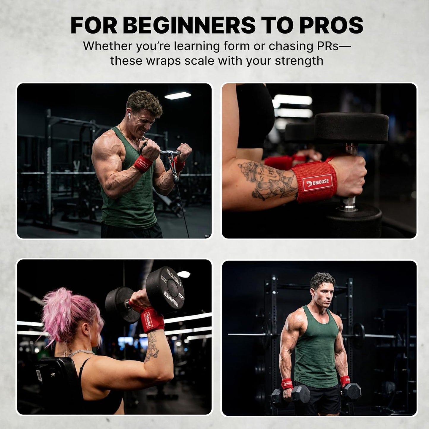 Wrist Wraps for Weightlifting 18" - Heavy Duty Gym Wrap with Hand Thumb Loop for Support & Pain Relief, USPA Approved Powerlifting, Weight Lifting Wrist Straps for Men & Women Work Out