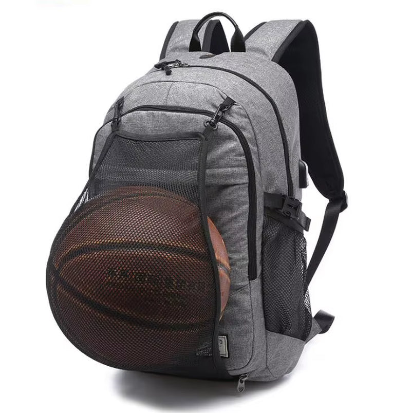 Outdoor Men'S Sports Gym Bags Basketball Backpack School Bags for Teenager Boys Soccer Ball Pack Laptop Bag Football Net Gym Bag